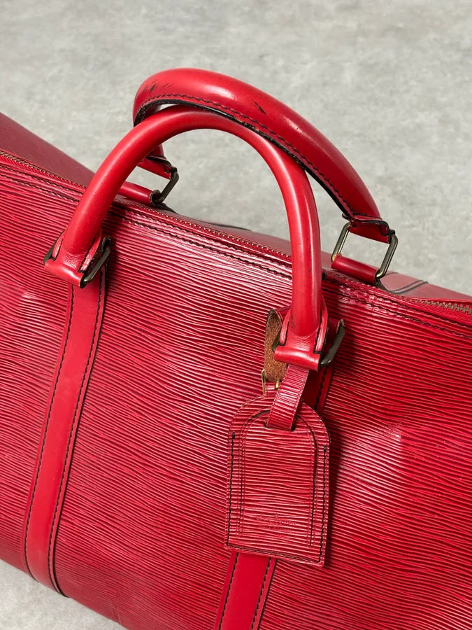 Louis Vuitton Red Epi Leather Keepall Handle Bag ORwcasg 13