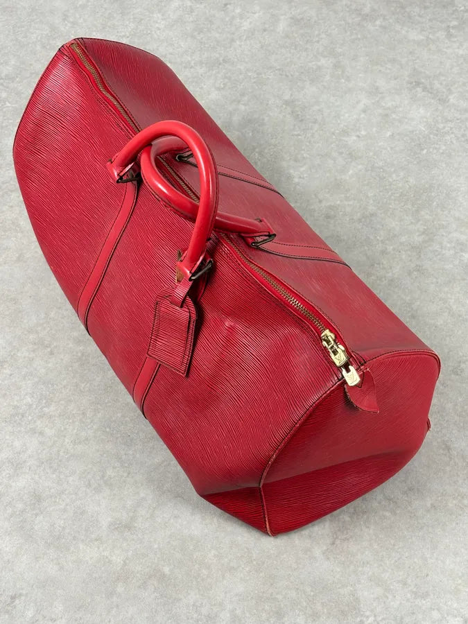 Louis Vuitton Red Epi Leather Keepall Handle Bag ORwcasg 9