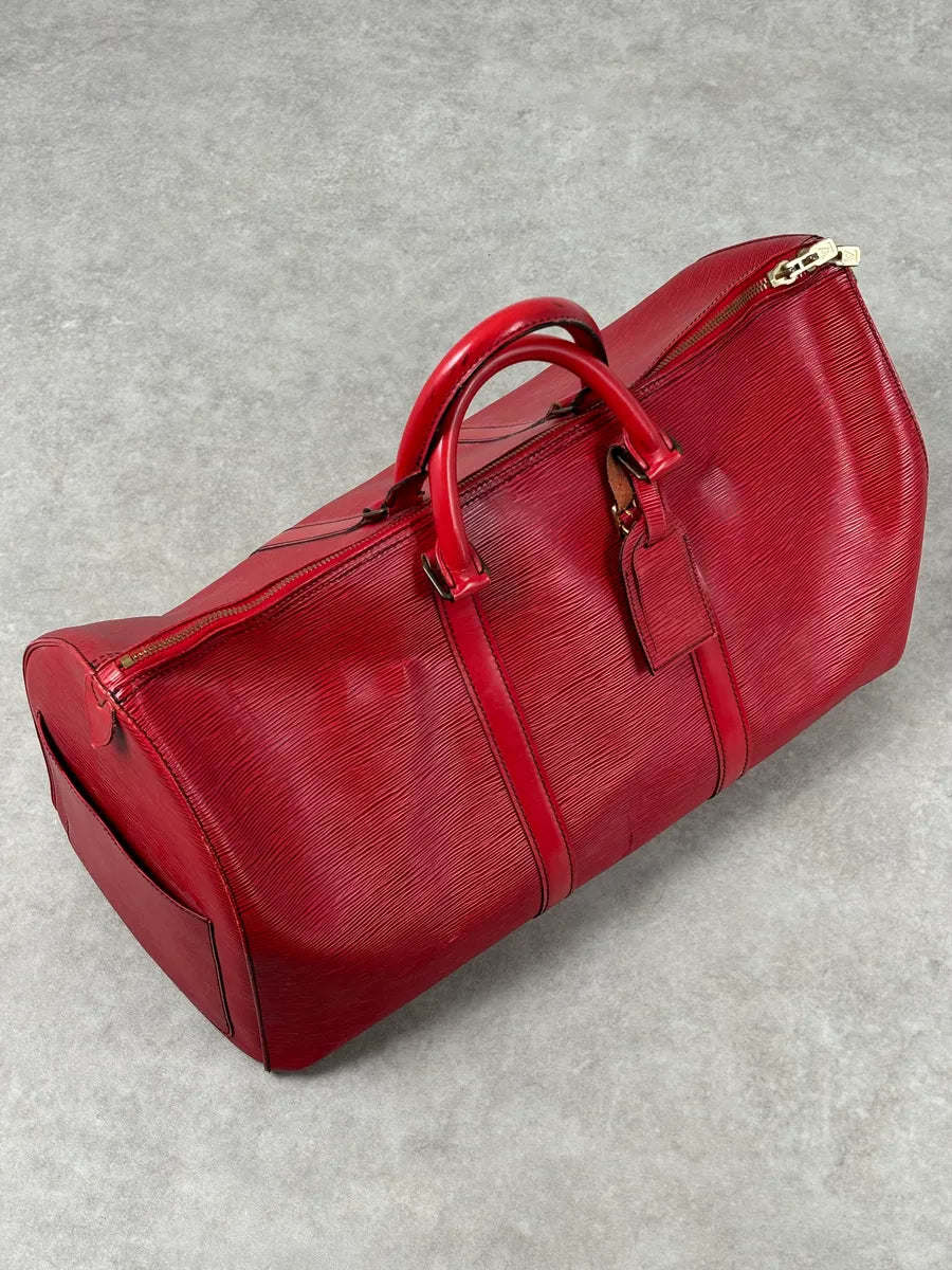Louis Vuitton Red Epi Leather Keepall Handle Bag ORwcasg 0