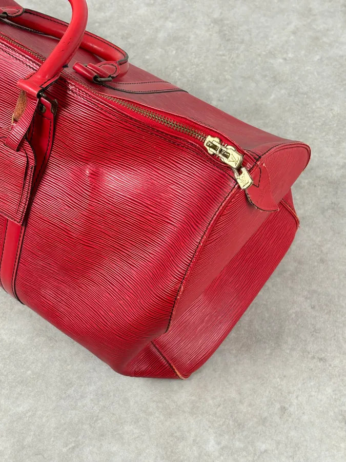 Louis Vuitton Red Epi Leather Keepall Handle Bag ORwcasg 8