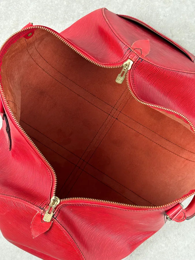 Louis Vuitton Red Epi Leather Keepall Handle Bag ORwcasg 17