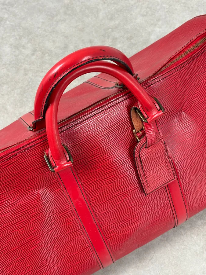 Louis Vuitton Red Epi Leather Keepall Handle Bag ORwcasg 6
