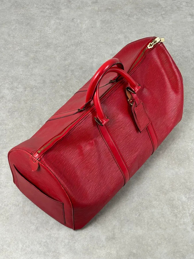 Louis Vuitton Red Epi Leather Keepall Handle Bag ORwcasg 12