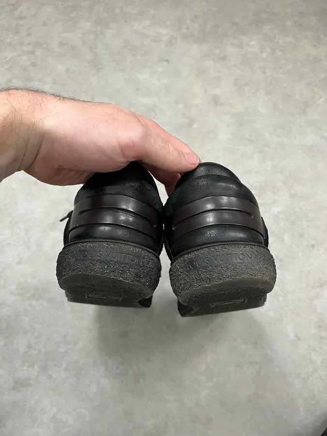 Louis Vuitton Runner Active Black Leather Monogram Sneakers RnKbSrB 6