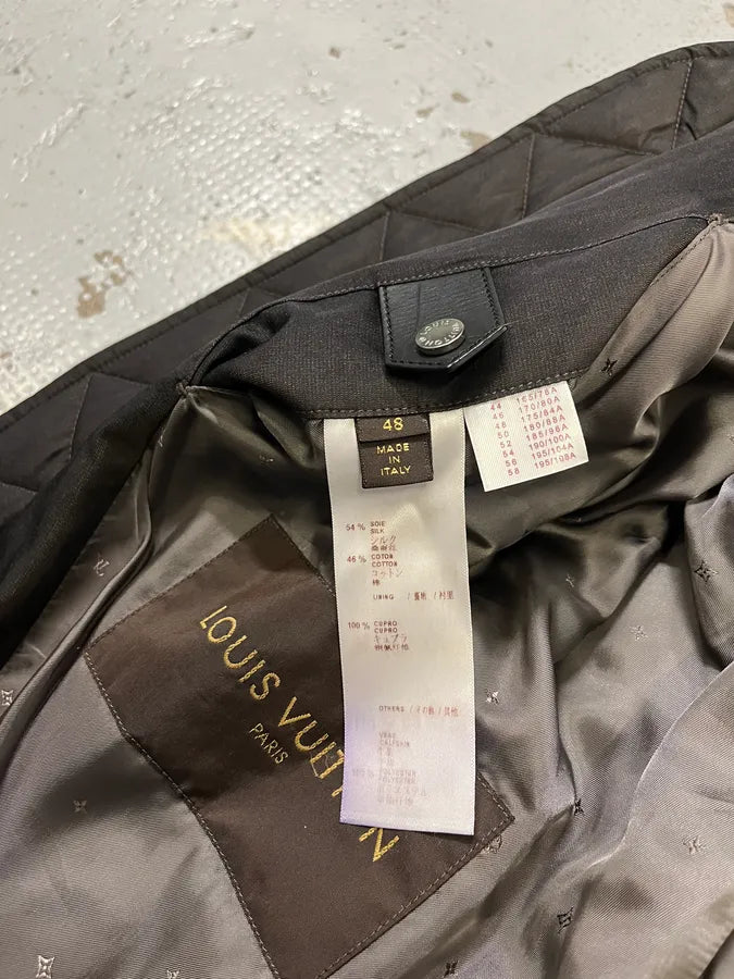 AW2015 Louis Vuitton Taupe Silk Quilted Bomber Jacket by Kim Jones OJIBfJp 13