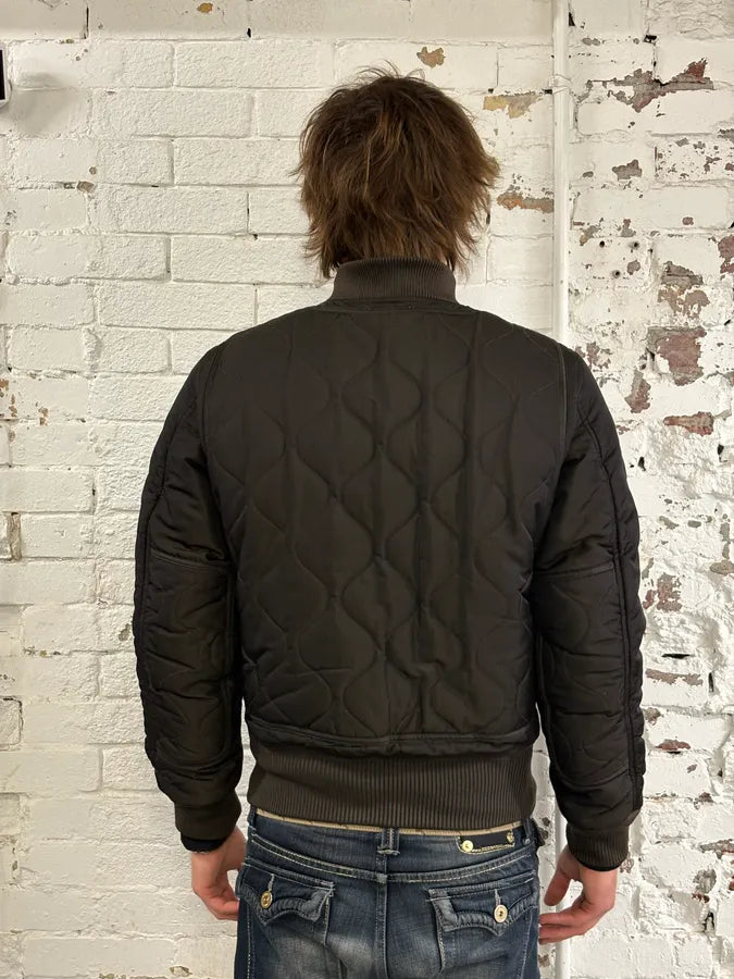 AW2015 Louis Vuitton Taupe Silk Quilted Bomber Jacket by Kim Jones OJIBfJp 3