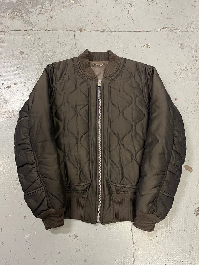 AW2015 Louis Vuitton Taupe Silk Quilted Bomber Jacket by Kim Jones OJIBfJp 4