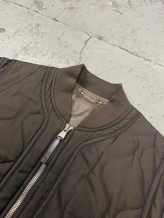 AW2015 Louis Vuitton Taupe Silk Quilted Bomber Jacket by Kim Jones OJIBfJp 5