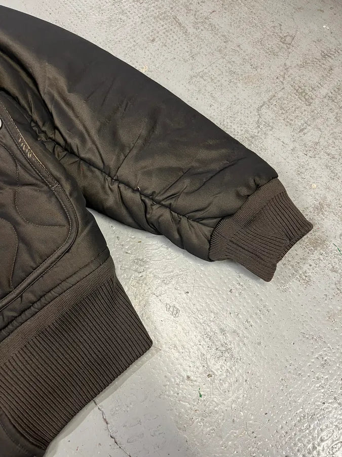 AW2015 Louis Vuitton Taupe Silk Quilted Bomber Jacket by Kim Jones OJIBfJp 6