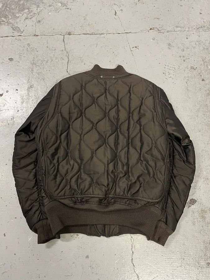 AW2015 Louis Vuitton Taupe Silk Quilted Bomber Jacket by Kim Jones OJIBfJp 8