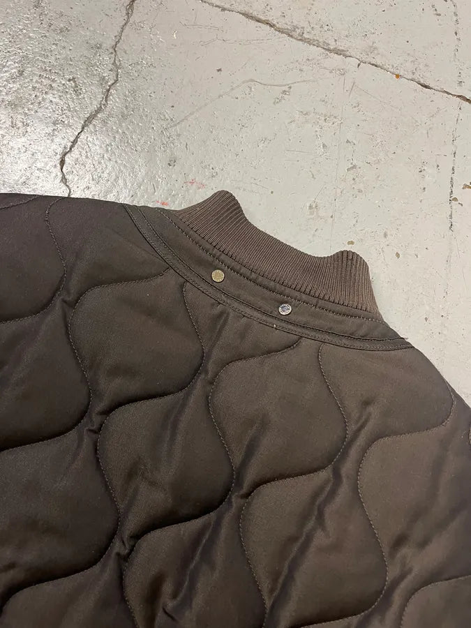 AW2015 Louis Vuitton Taupe Silk Quilted Bomber Jacket by Kim Jones OJIBfJp 9