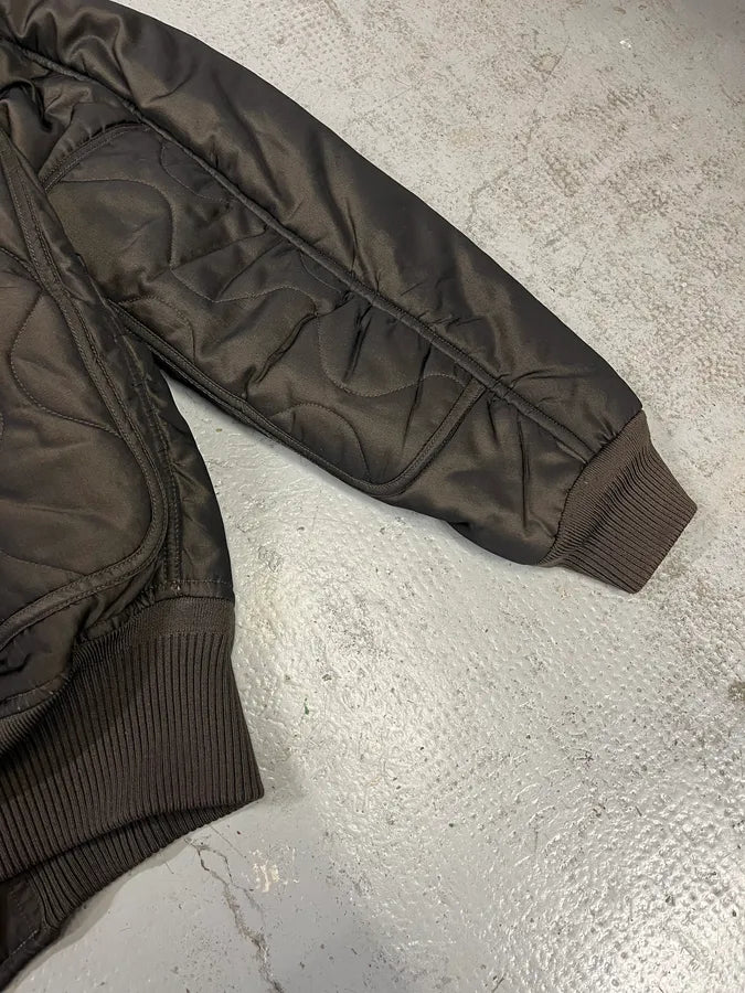 AW2015 Louis Vuitton Taupe Silk Quilted Bomber Jacket by Kim Jones OJIBfJp 10