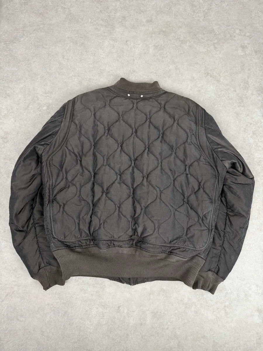 AW2015 Louis Vuitton Taupe Silk Quilted Bomber Jacket GzypPLM 2