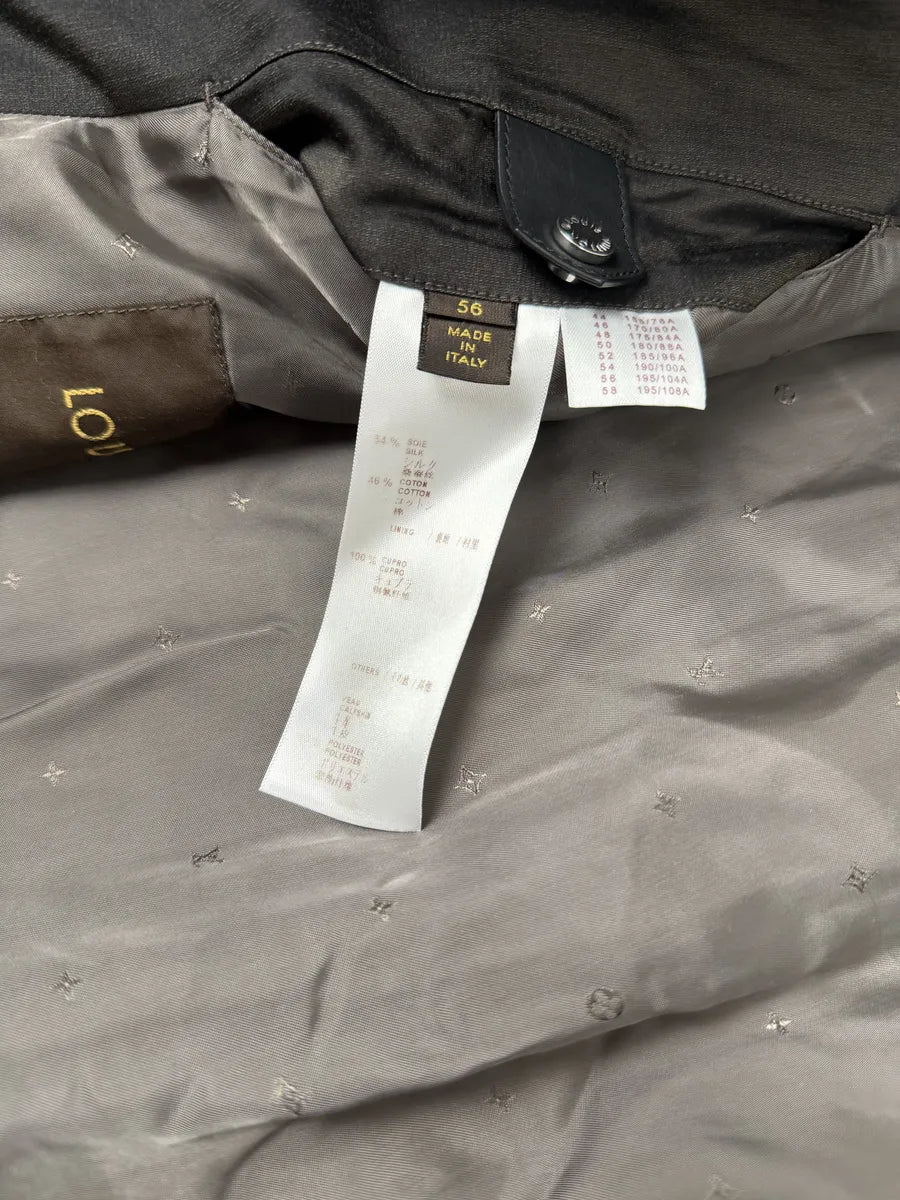 AW2015 Louis Vuitton Taupe Silk Quilted Bomber Jacket GzypPLM 11
