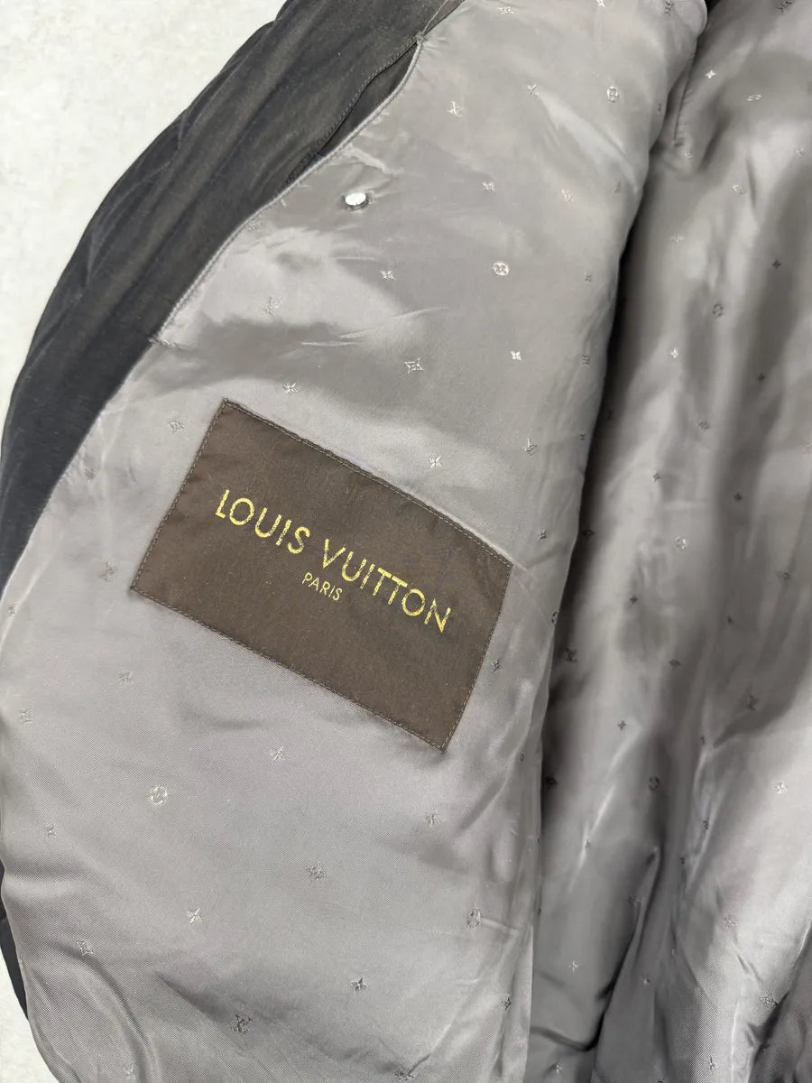 AW2015 Louis Vuitton Taupe Silk Quilted Bomber Jacket GzypPLM 14