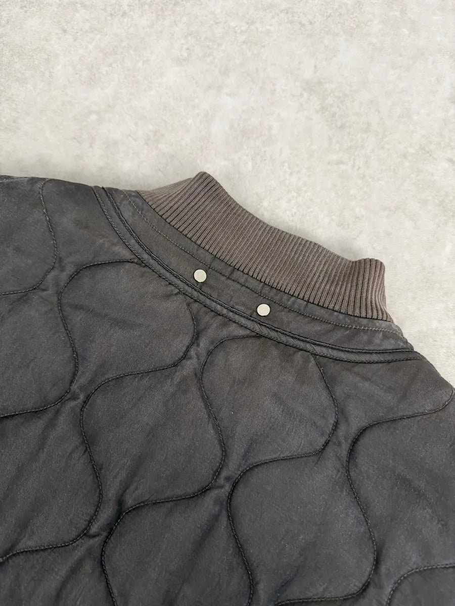 AW2015 Louis Vuitton Taupe Silk Quilted Bomber Jacket GzypPLM 9