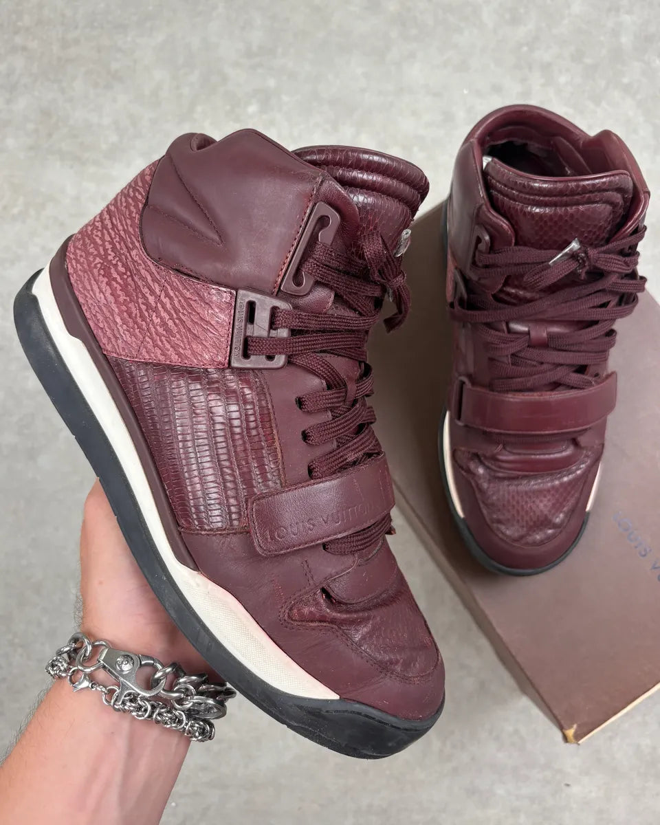 Louis Vuitton Trailblazers Lizard Leather Bordeaux High Sneakers ijTvCXQ 0