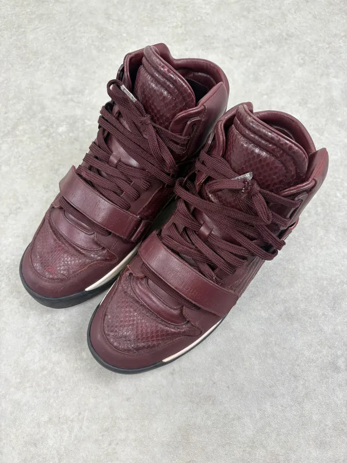 Louis Vuitton Trailblazers Lizard Leather Bordeaux High Sneakers ijTvCXQ 1