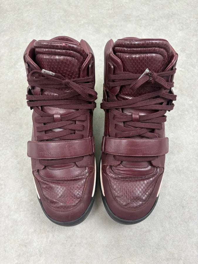 Louis Vuitton Trailblazers Lizard Leather Bordeaux High Sneakers ijTvCXQ 2