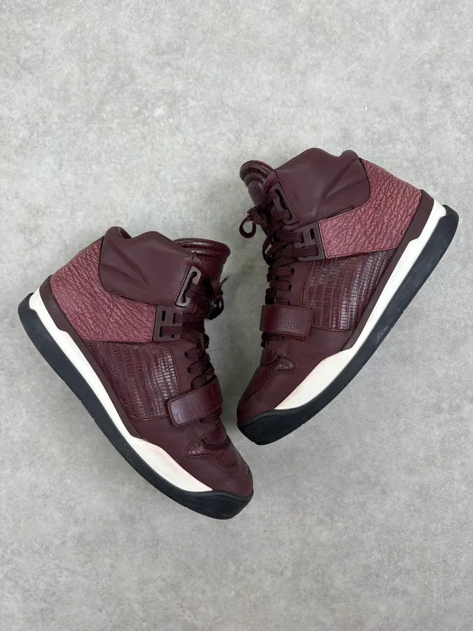 Louis Vuitton Trailblazers Lizard Leather Bordeaux High Sneakers ijTvCXQ 4
