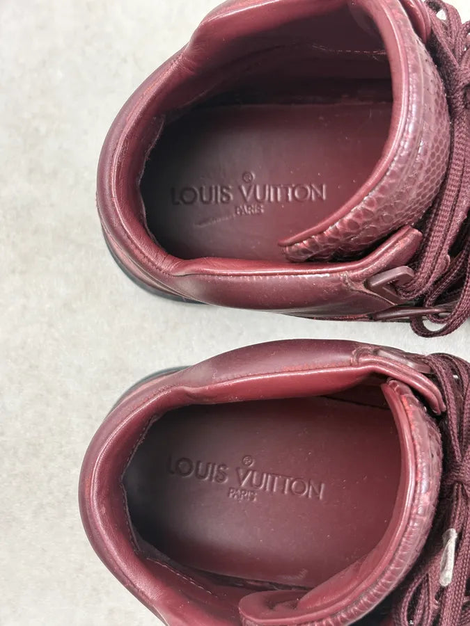 Louis Vuitton Trailblazers Lizard Leather Bordeaux High Sneakers ijTvCXQ 8