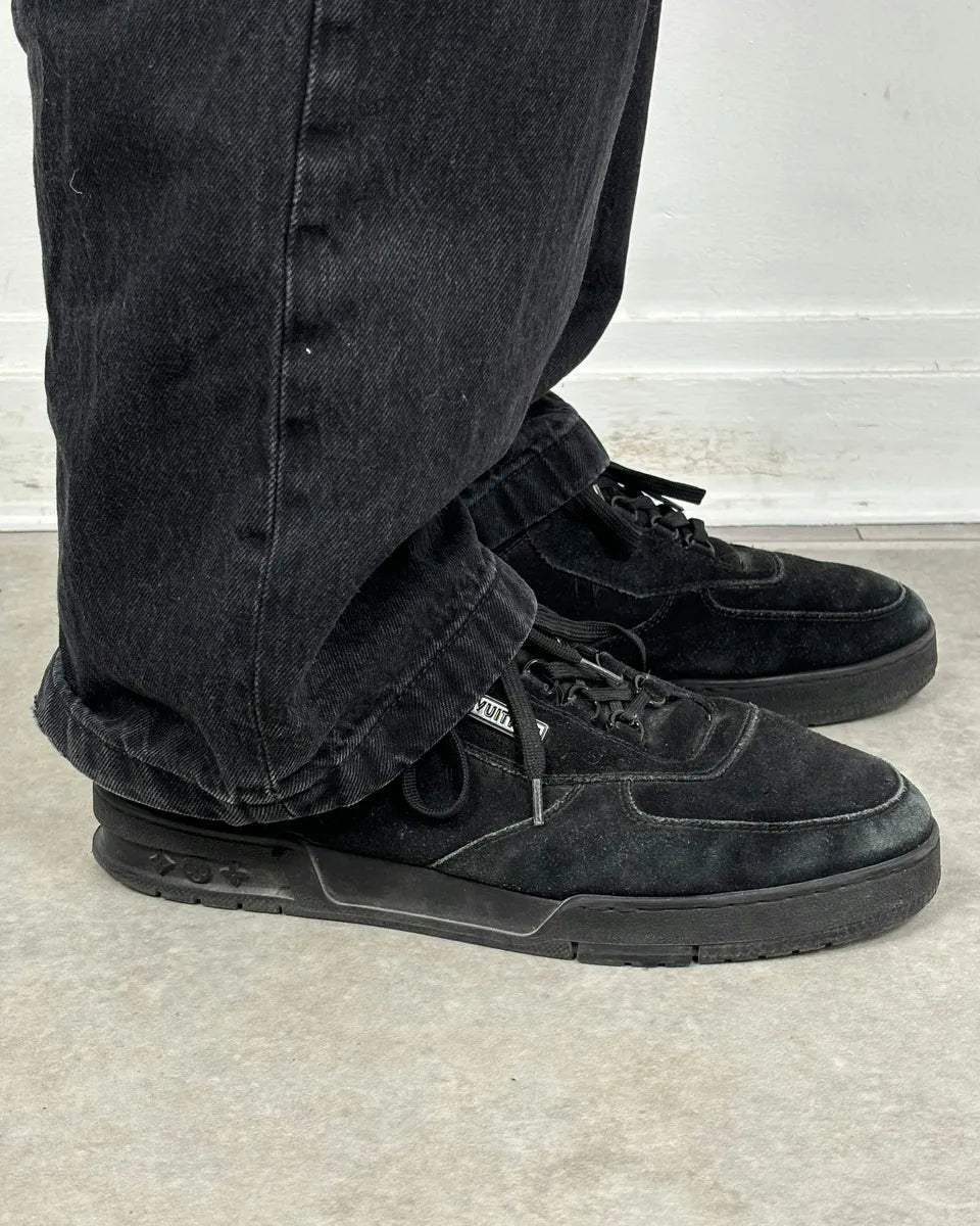 Louis Vuitton Trainers Black Suede Lace-up Sneakers UNBiwbd 1