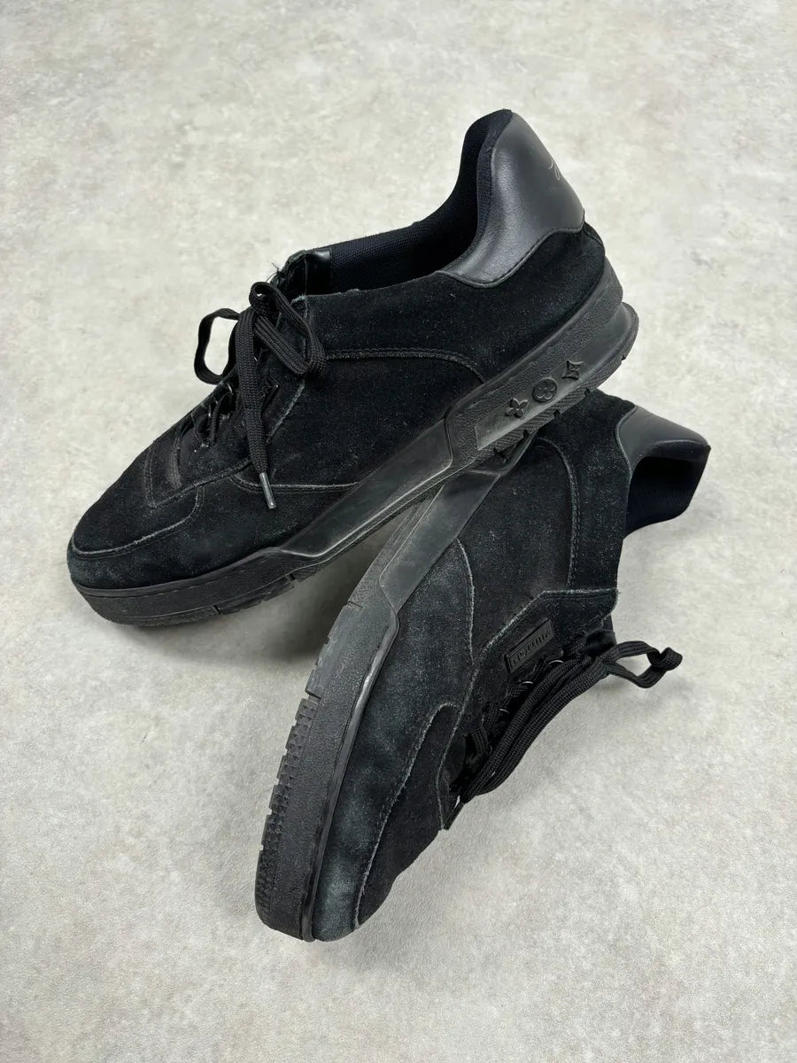 Louis Vuitton Trainers Black Suede Lace-up Sneakers UNBiwbd 10