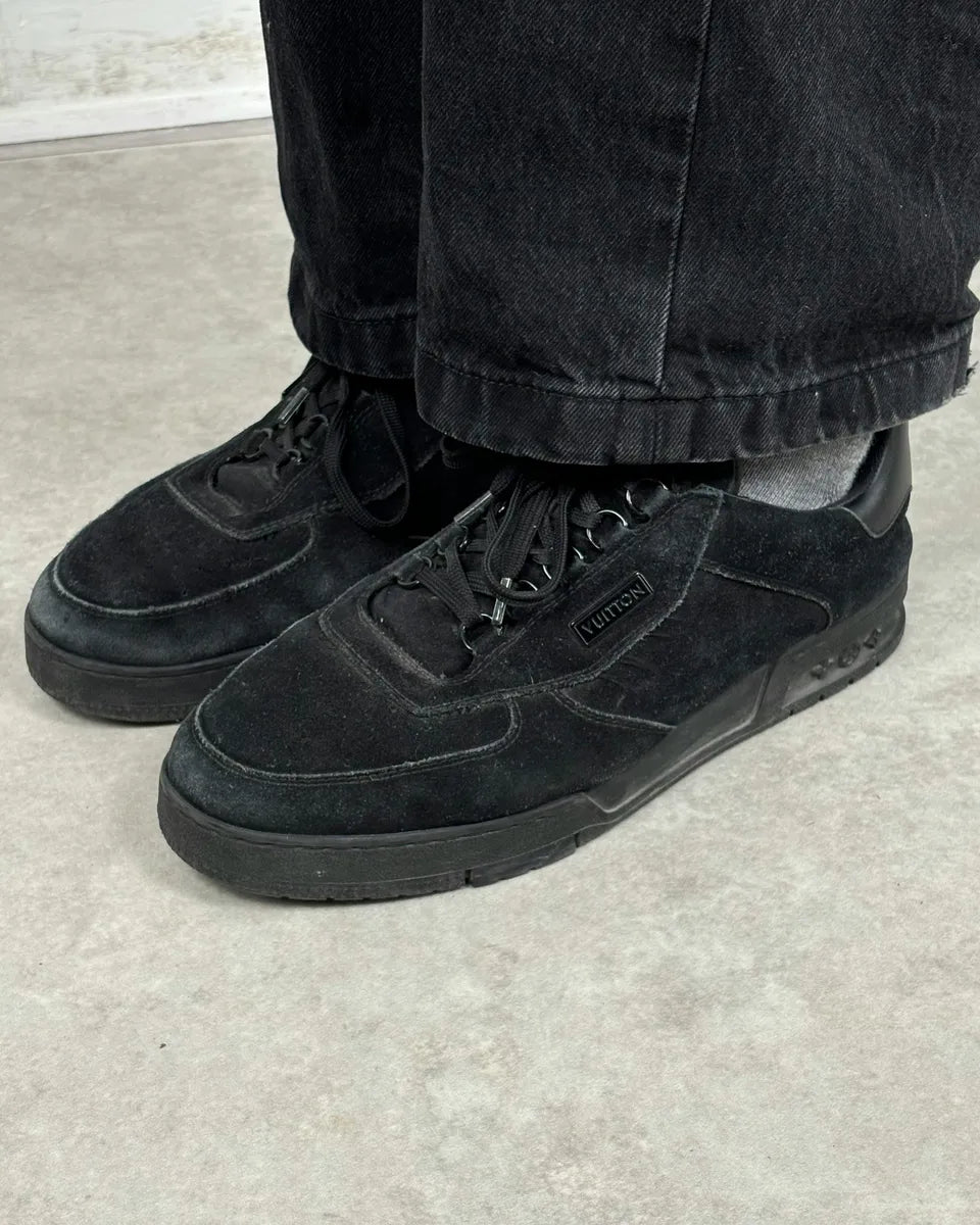Louis Vuitton Trainers Black Suede Lace-up Sneakers UNBiwbd 3