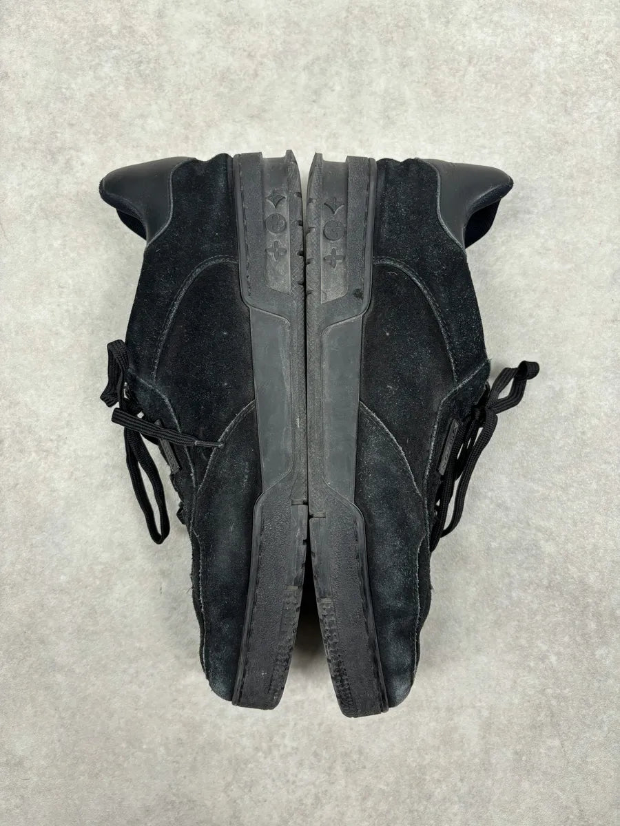Louis Vuitton Trainers Black Suede Lace-up Sneakers UNBiwbd 9
