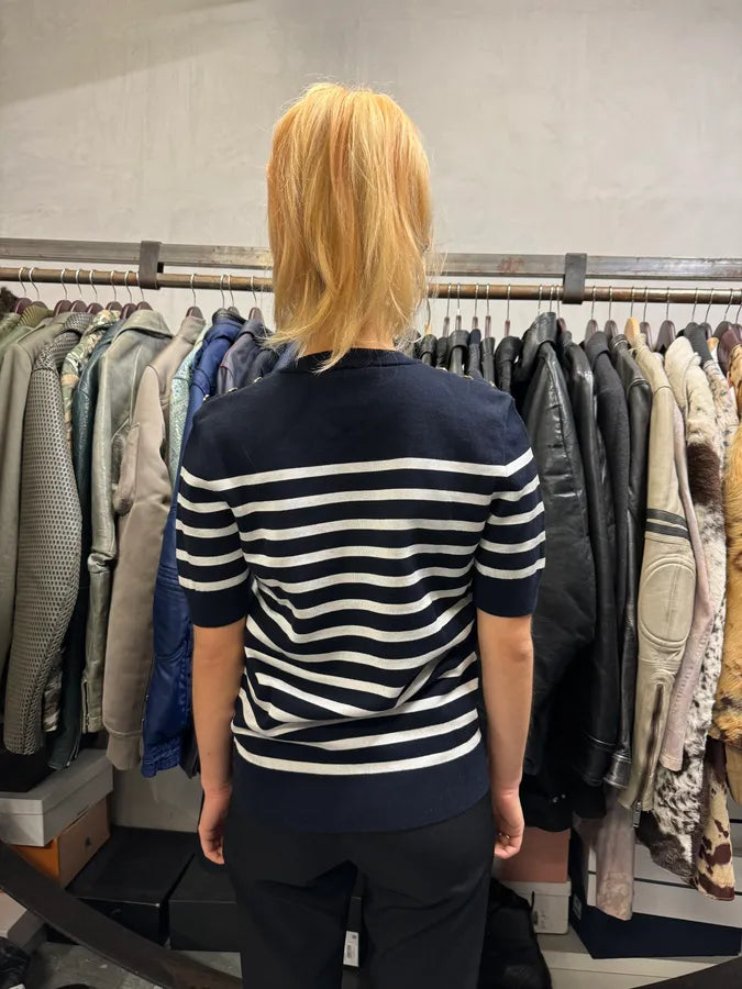 Louis Vuitton Uniform Navy Striped T-Shirt PdEkBmE 2