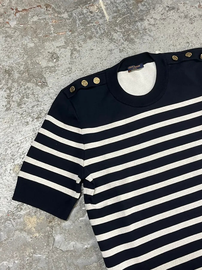 Louis Vuitton Uniform Navy Striped T-Shirt PdEkBmE 4