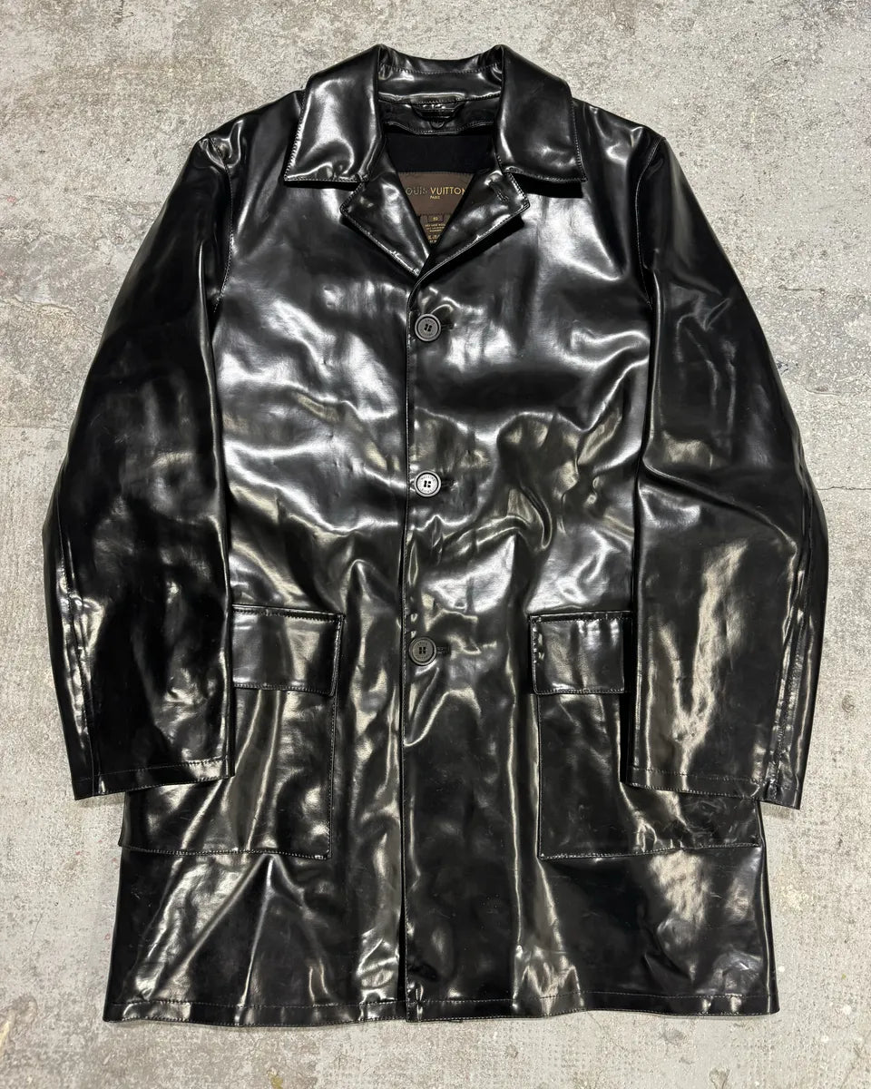 Louis Vuitton Vinyl Black Leather Jacket (M/L) 0