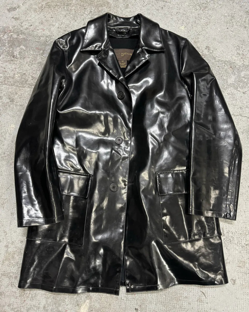 Louis Vuitton Vinyl Black Leather Jacket (M/L) 1