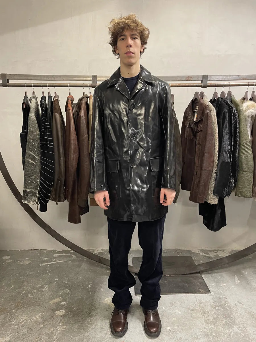 Louis Vuitton Vinyl Black Leather Jacket (M/L) 2