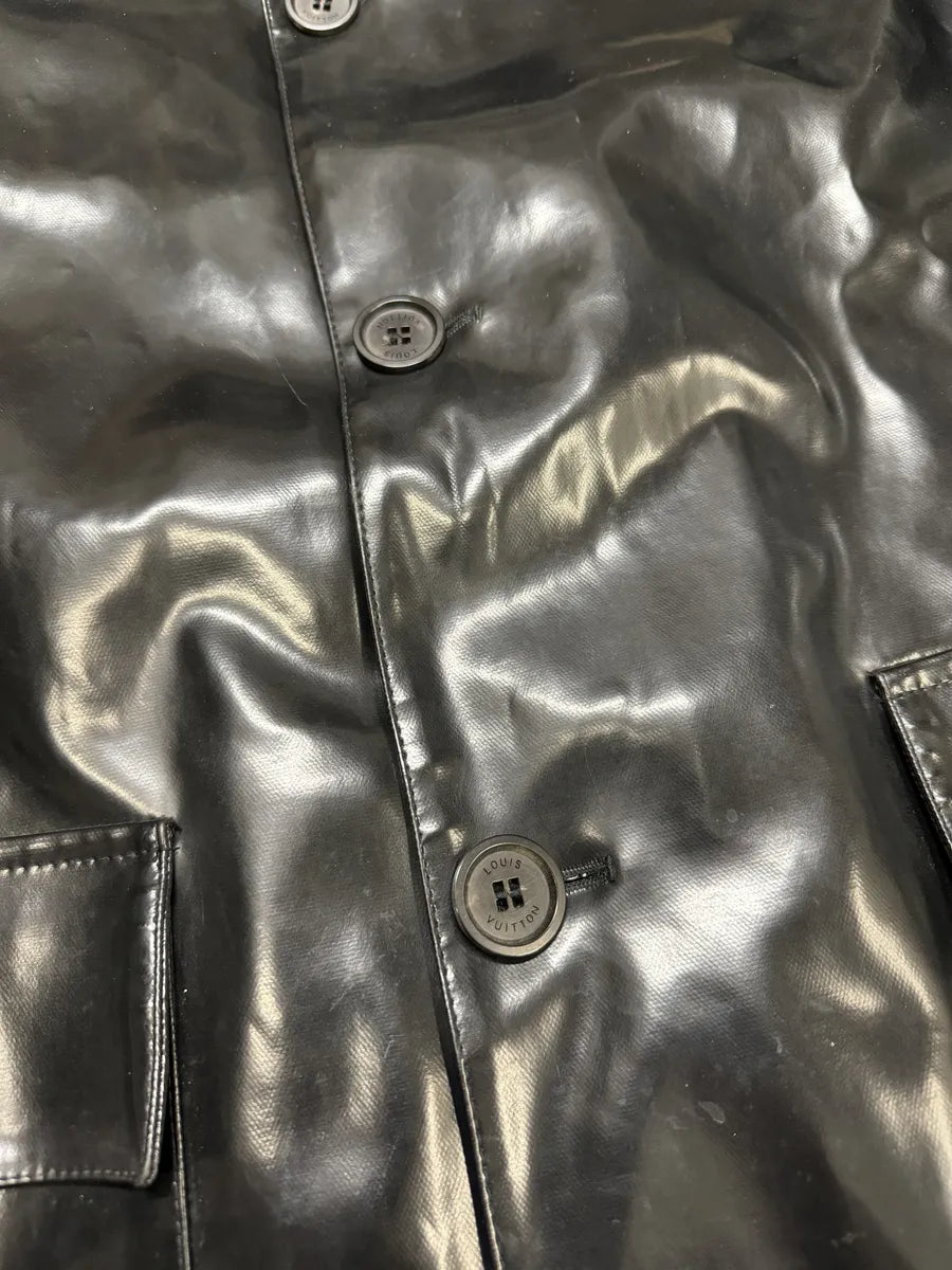 Louis Vuitton Vinyl Black Leather Jacket (M/L) 6