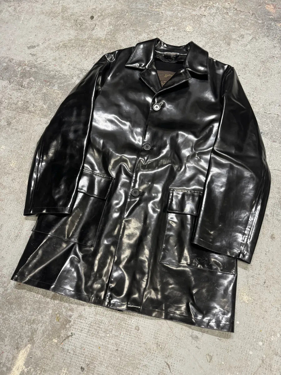 Louis Vuitton Vinyl Black Leather Jacket (M/L) 7