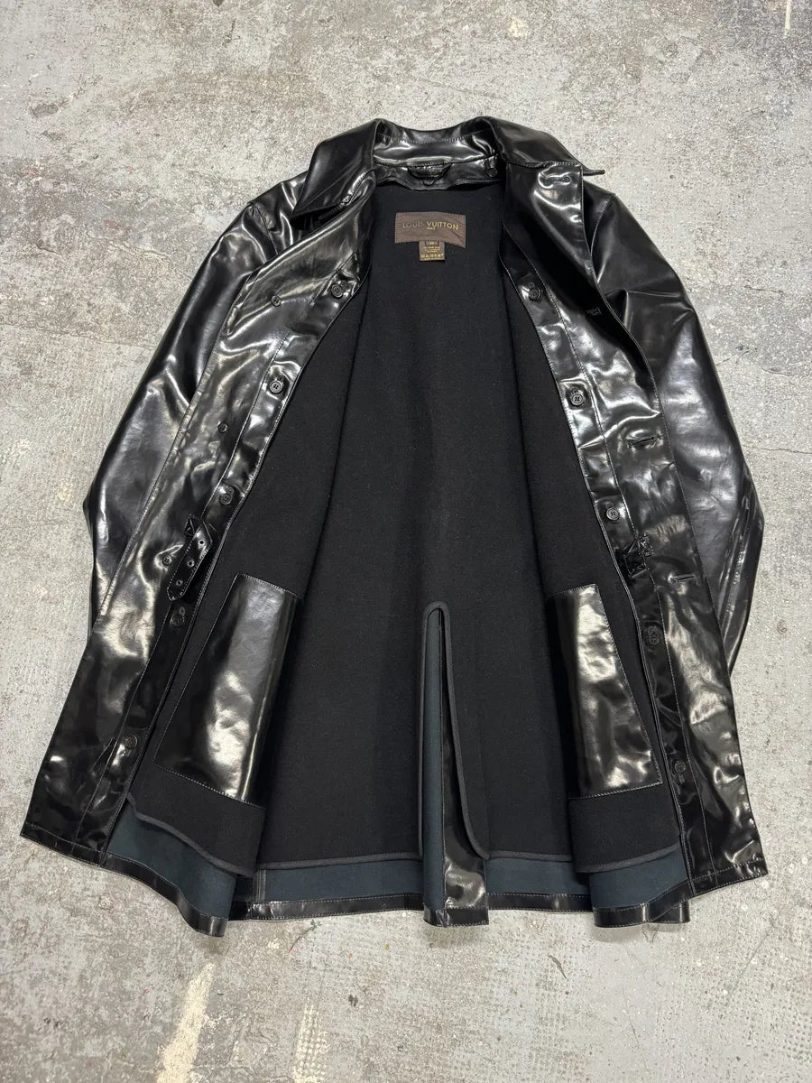 Louis Vuitton Vinyl Black Leather Jacket (M/L) 8