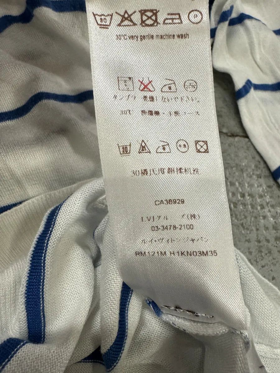 Louis Vuitton White Blue Striped Longsleeves Sweater PeZROwx 6