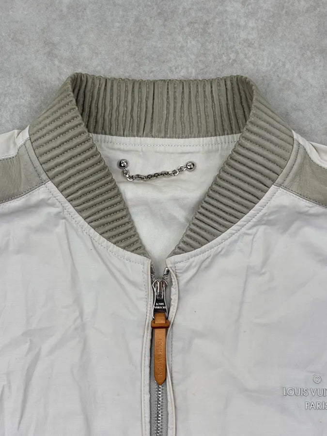 Louis Vuitton White Light Calf Leather Jacket QKqMPeW 4