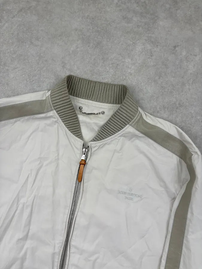 Louis Vuitton White Light Calf Leather Jacket QKqMPeW 3
