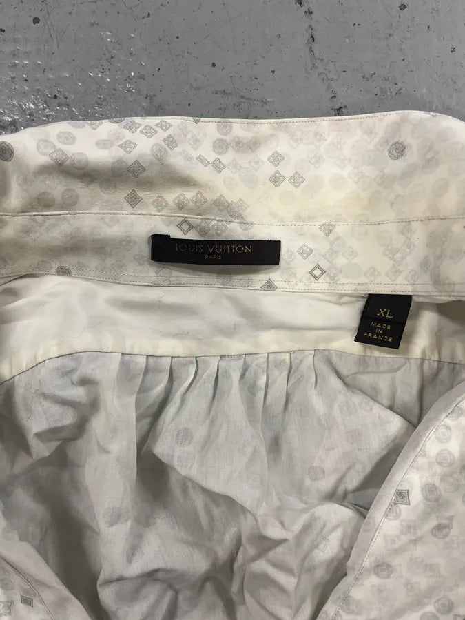 Louis Vuitton White Detailed Abstract Shirt JKCYiOz 8