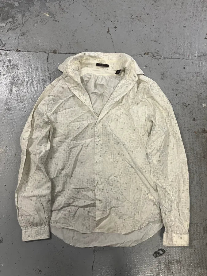 Louis Vuitton White Detailed Abstract Shirt JKCYiOz 7
