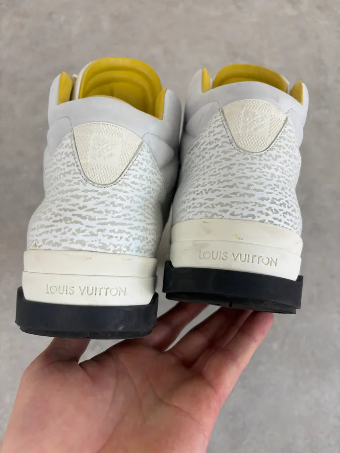 Louis Vuitton White Trail Blazer Leather Mesh High Sneakers onTMhdF 6