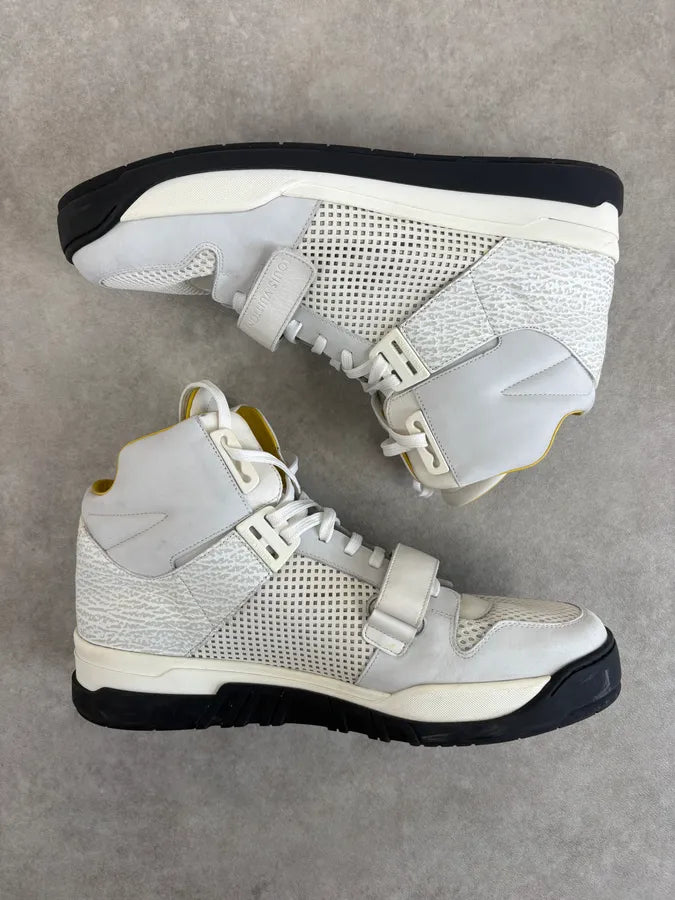 Louis Vuitton White Trail Blazer Leather Mesh High Sneakers onTMhdF 3