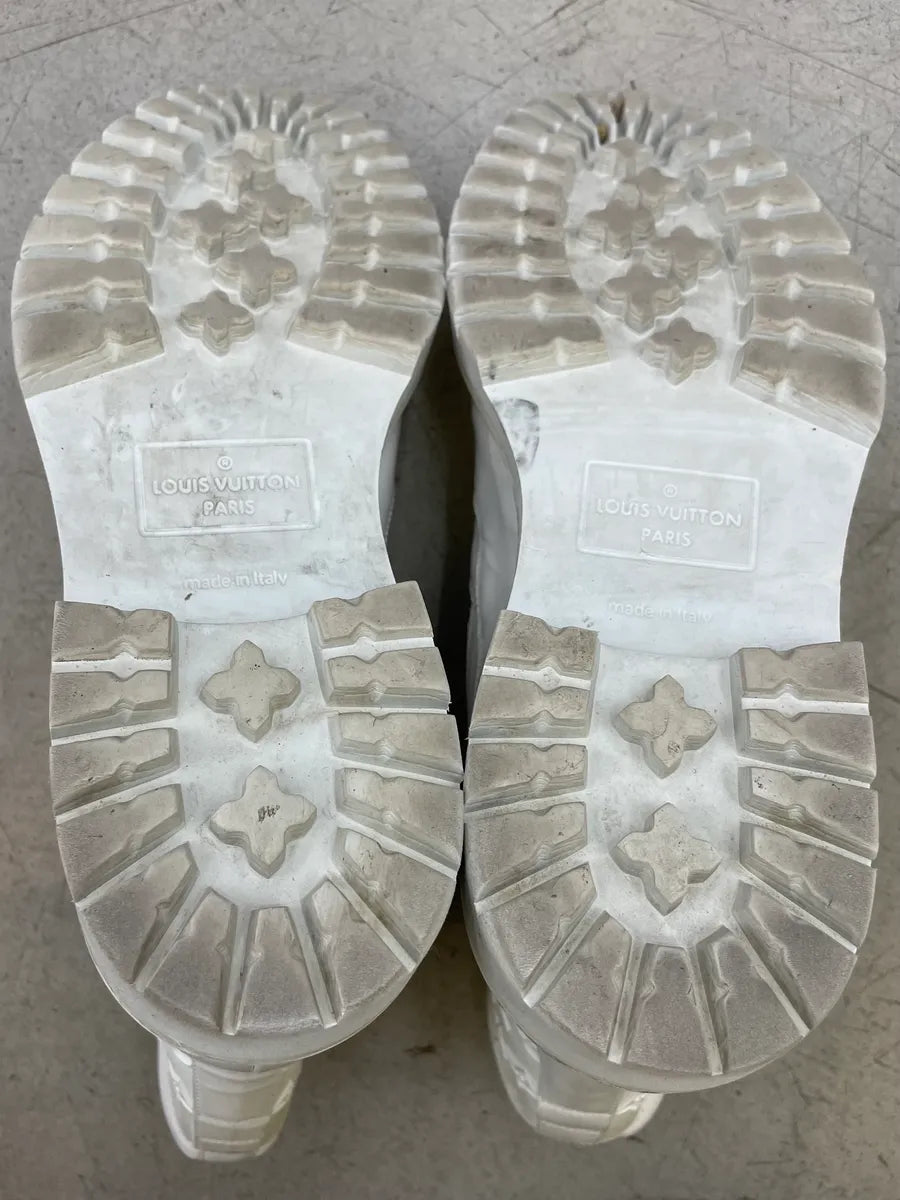 SS2020 Louis Vuitton White Leather Monogram Boots SqmwXjL 7
