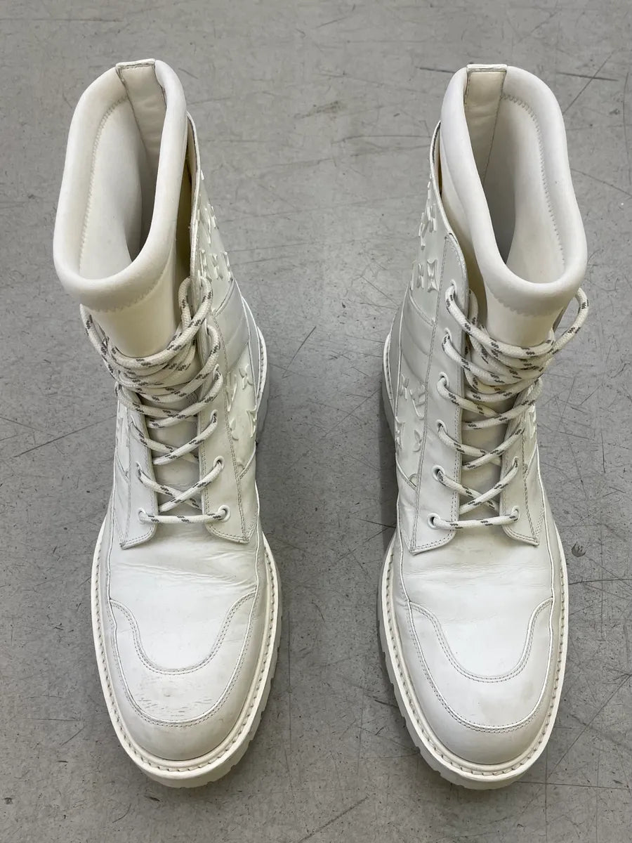 SS2020 Louis Vuitton White Leather Monogram Boots SqmwXjL 2