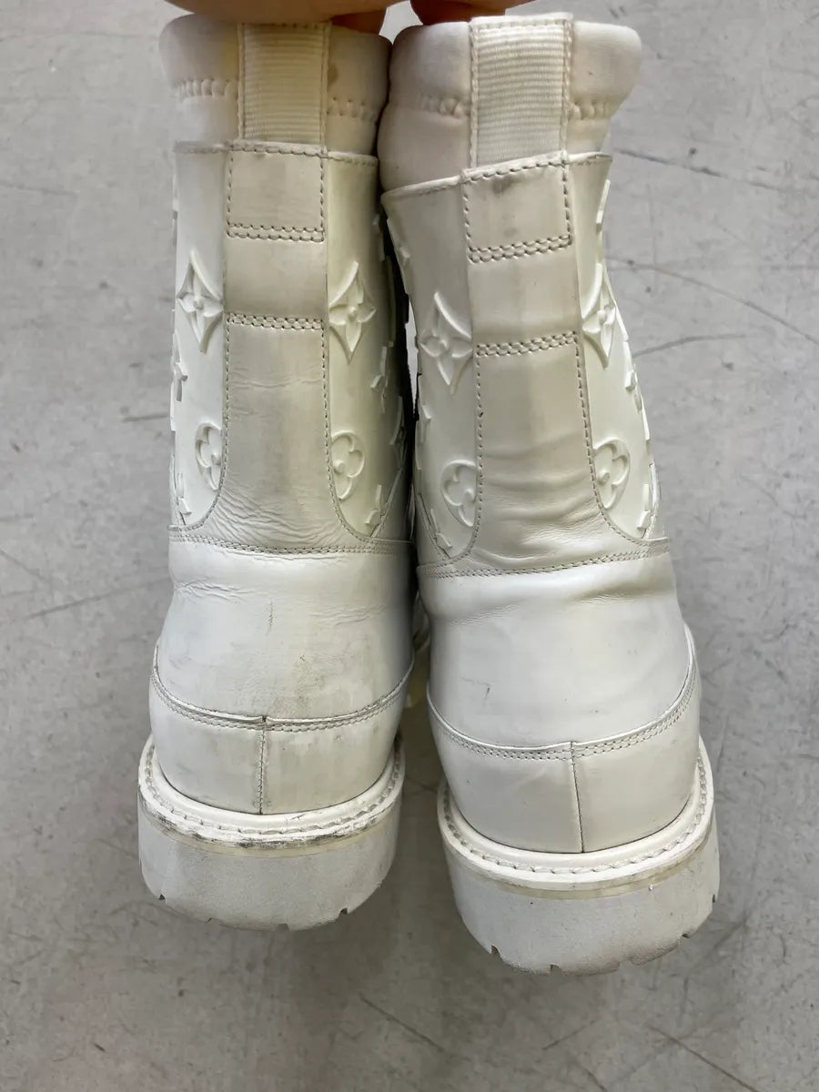 SS2020 Louis Vuitton White Leather Monogram Boots SqmwXjL 5