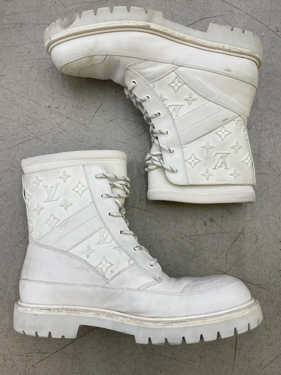 SS2020 Louis Vuitton White Leather Monogram Boots SqmwXjL 4