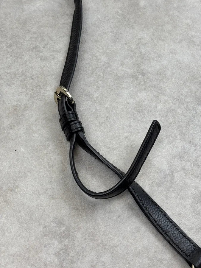 Love Moschino Black Velvet Leather Fringe Bucket Bag SxJsSfE 9