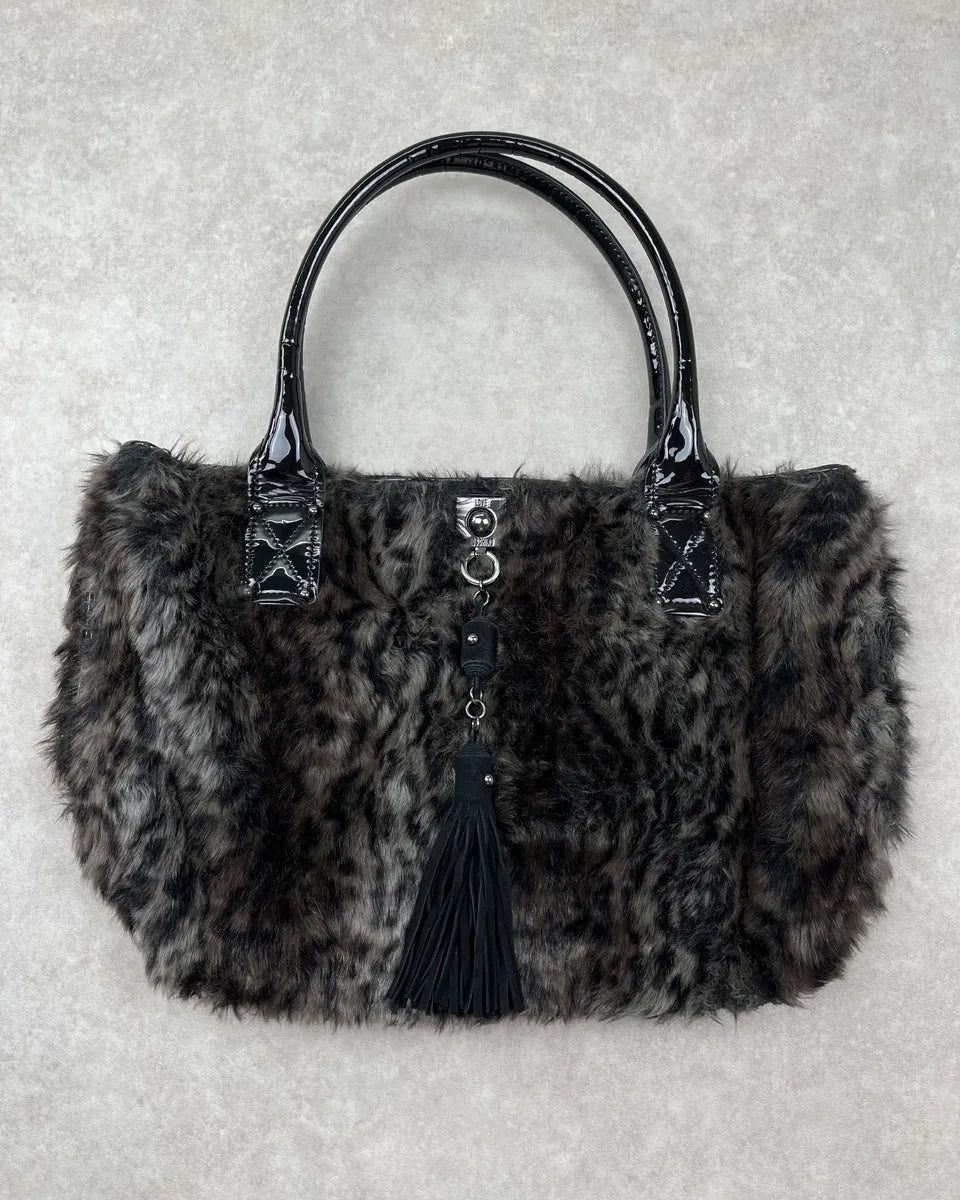 Love Moschino Dark Leopard Faux Fur Handle Bag mlFUMUK 1